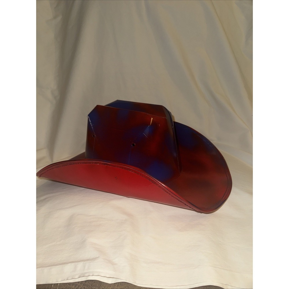 Bud Light Cowboy Hat Beer Box Cardboard Spray‎ Paint Red And Blue